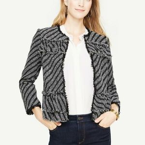 Ann taylor ruffled striped blazer